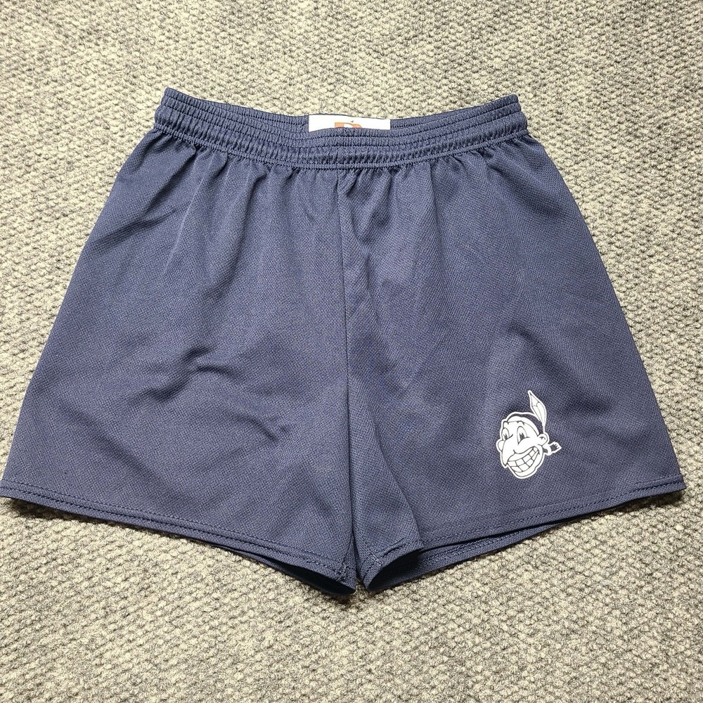 Dodge Cleveland Indians Chief Wahoo Shorts Navy Mesh Mens Drawstring Logo